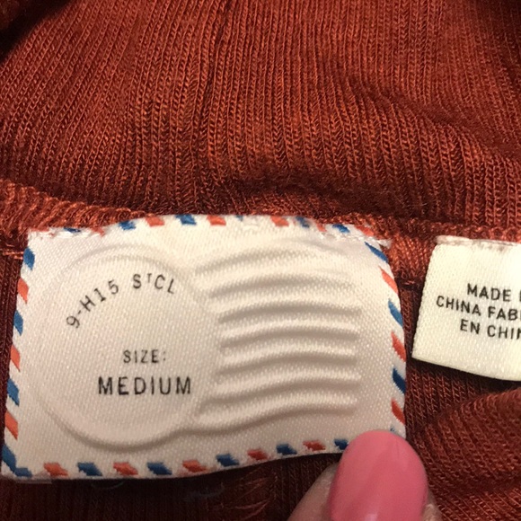 Anthro Postmark Rust Red Turtleneck Tunic Top M - Picture 2 of 7